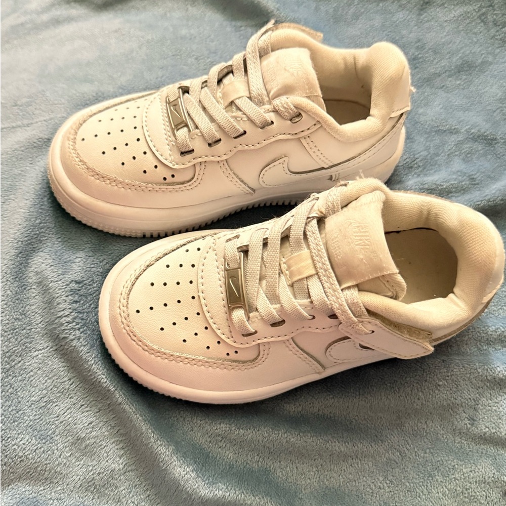 Nike Kids White Air Force 1s